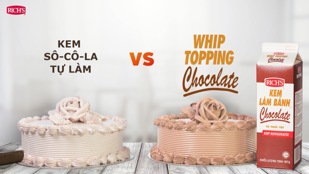 Hướng dẫn sử dụng và bảo quản kem Rich’s Whip Topping Chocolate