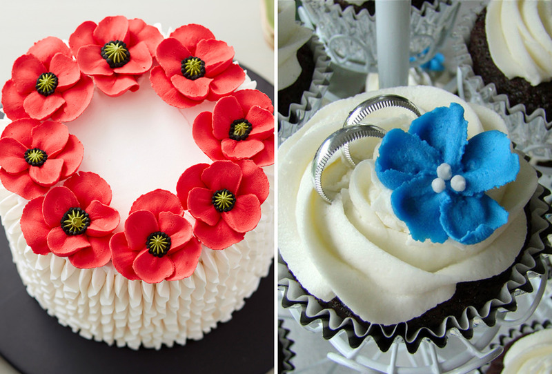 g dụng tạo hình cánh hoa sắc nét, tinh xảo từ kem Royal Icing