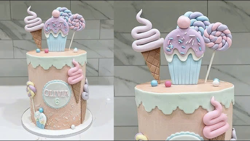 Một số mẫu trang trí bánh kem bắt mắt với kem fondant được phối màu độc đáo mà bạn có thể tham khảo