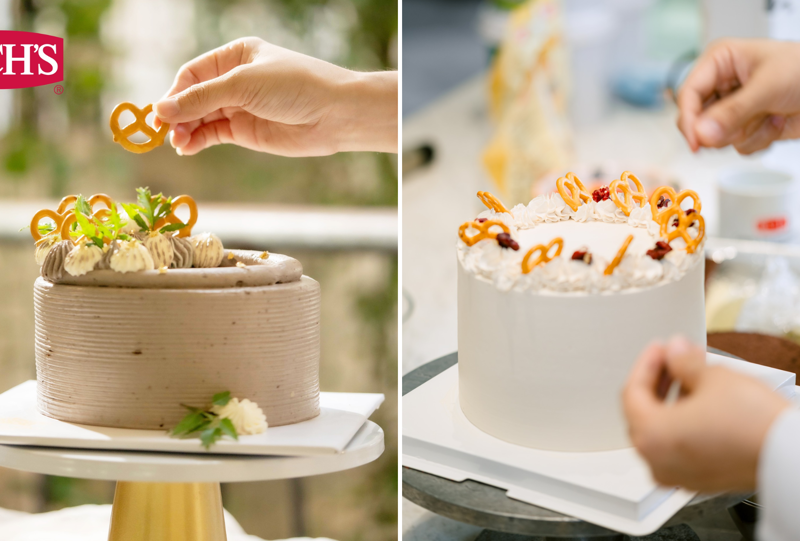 Một số mẫu bánh trang trí bằng bánh quy hình trái tim hay hình xoắn ốc đơn giản