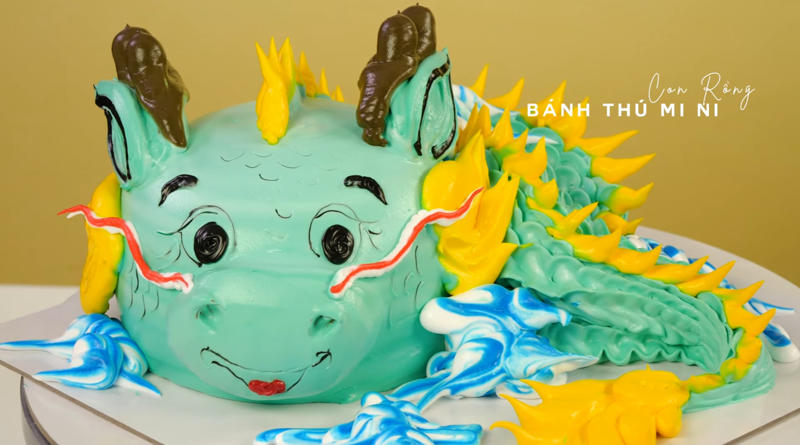 Cách trang trí chiếc bánh sinh nhật hình chú rồng con