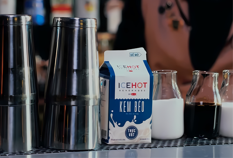 Kem béo thực vật ICEHOT có vị kem thơm béo, hấp dẫn, được ứng dụng trong đa dạng công thức pha chế