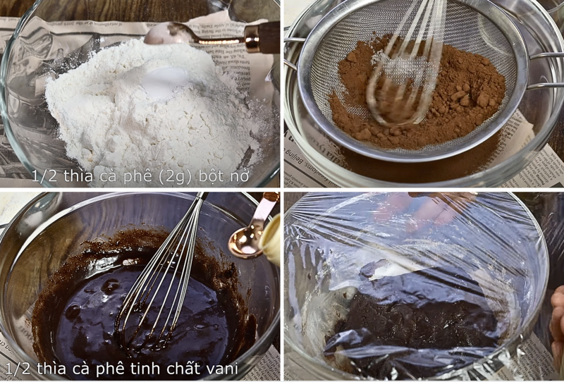Bột bánh crinkle sau 2 giờ cấp đông không còn dính tay khi nặn.