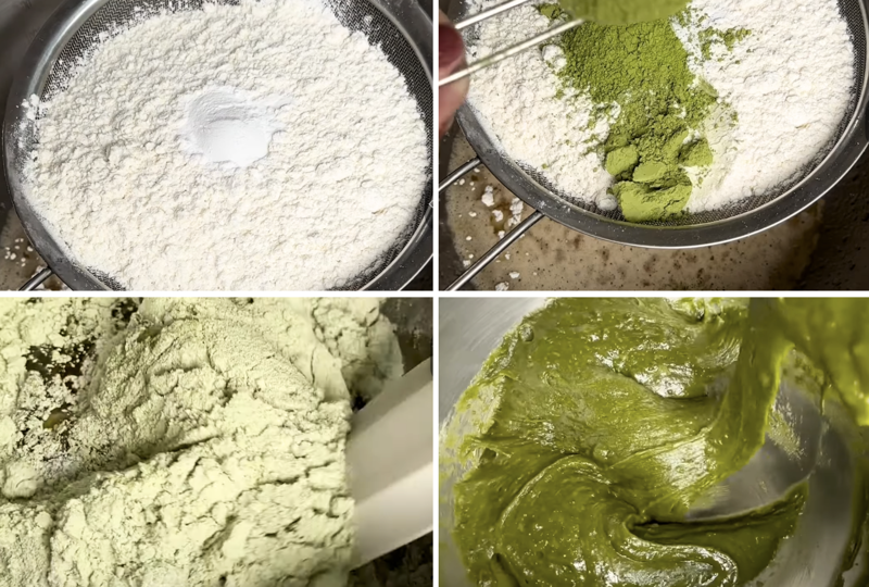 Bột matcha sánh dẻo, dậy hương trà xanh đặc trưng khiến món bánh thêm phần tươi mát