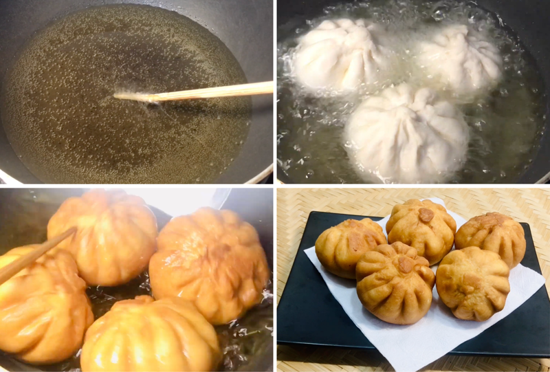 Chiên bánh trong lửa vừa tới khi bánh vàng giòn đều các mặt (Ảnh: Vào Bếp Cùng Mai)