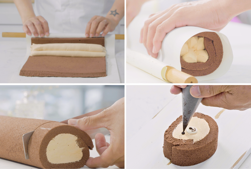 Cuộn bánh chắc tay và bảo quản trong tủ lạnh để bánh định hình tốt hơn
