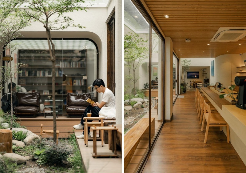 Không gian trong nhà hay ngoài trời của Oshima’s Cafe đều rất chill và ấm cúng
