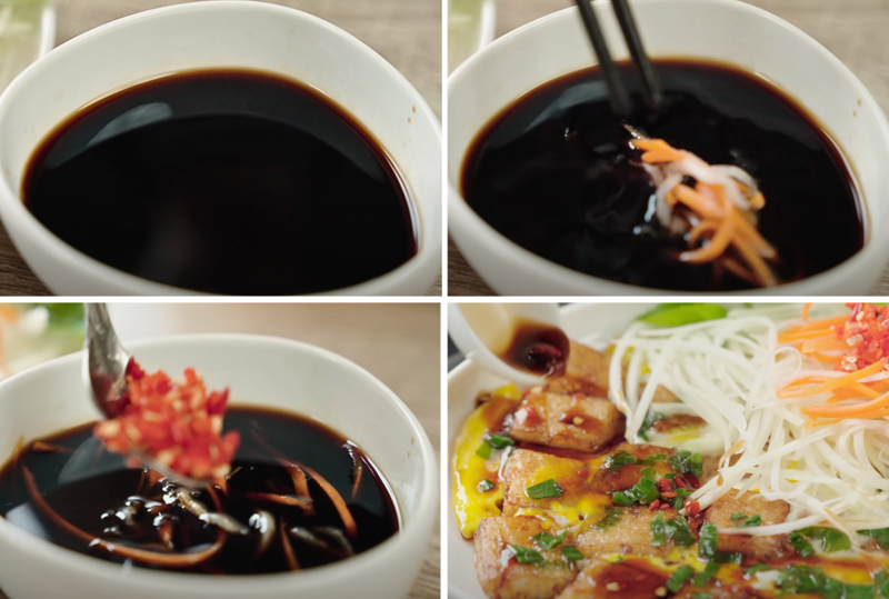 Nước chấm là linh hồn của món bánh bột gạo chiên (Nguồn: Cô Ba Bình Dương)
