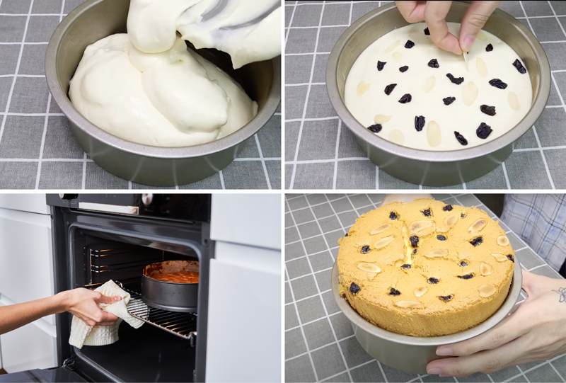 Nướng bánh trong lò nướng ở 140°C - 150°C trong vòng 50 - 60 phút