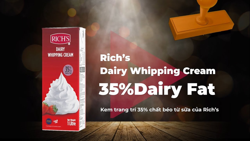 Rich’s Dairy Whipping Cream được nhiều đầu bếp bánh chuyên nghiệp ưa thích vì hương vị thơm ngon, dễ đánh bông