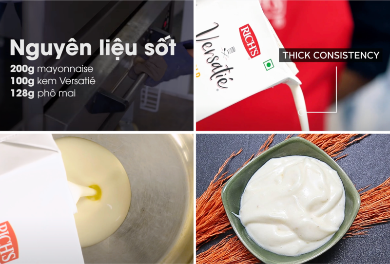 Sốt là “linh hồn” của món bánh bông lan trứng muối, giúp gia tăng hương vị béo ngậy, ngọt dịu