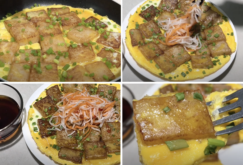 Thành phẩm bánh bột chiên khoai môn thơm lừng, bên ngoài vàng giòn, bên trong ẩm mịn, dậy mùi khoai môn